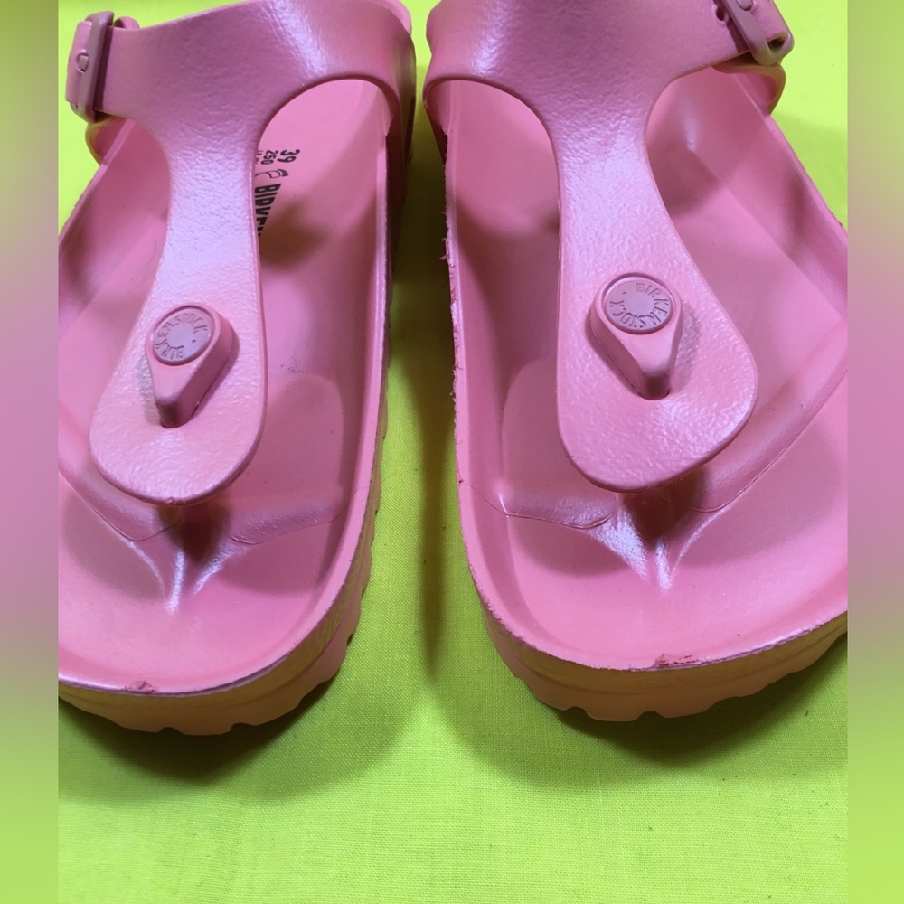 Birkenstock Women’s Pink EVA T-Strap Sandals SZ 39 - Picture 2 of 9